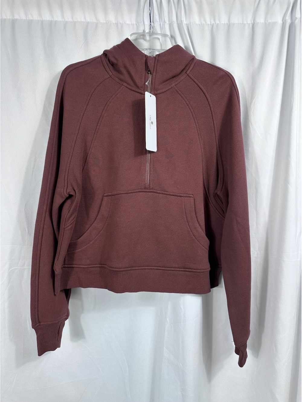 CRZ YOGA Women's Half-Zip Hoodie in Taupe Size S/4/6